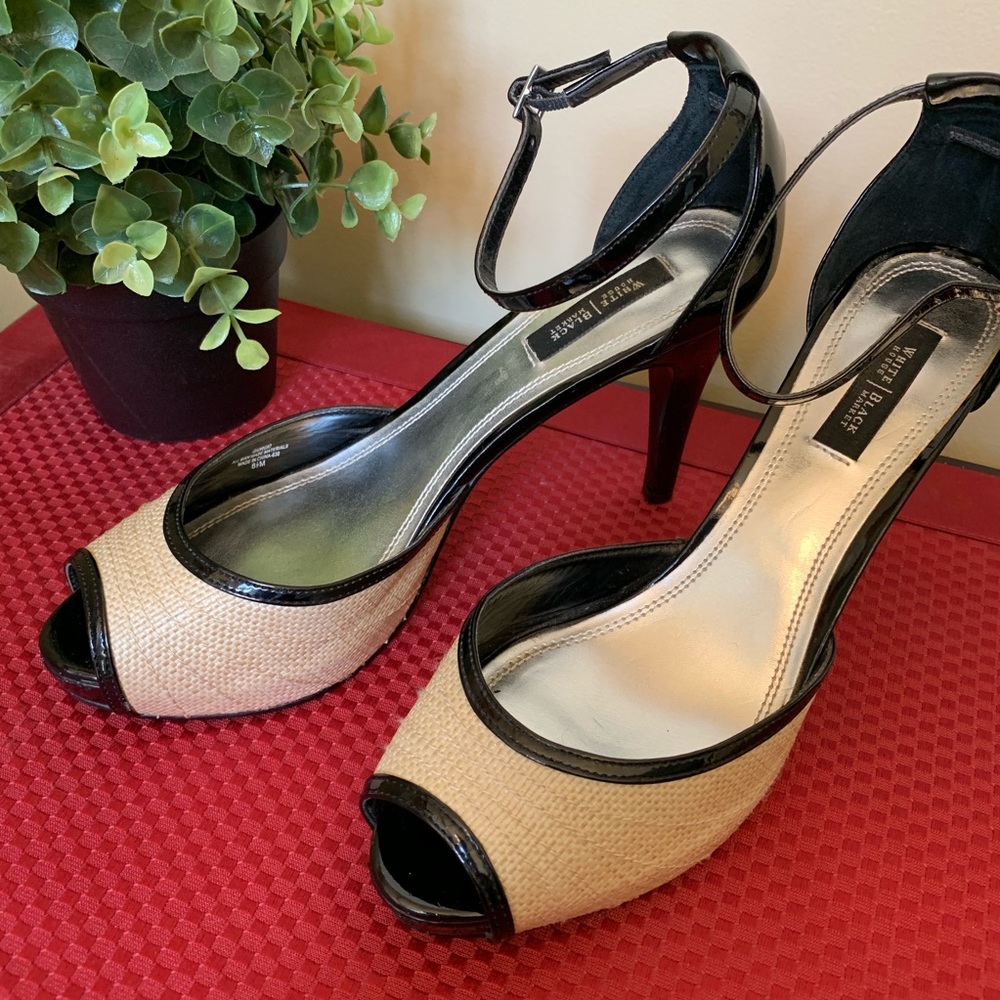 White House Black Market Heels, Black & Tan 8.5 M